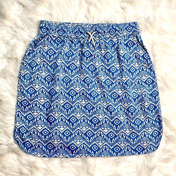 KAVU Blue & White Pattern Tencel Skirt - Picture 4 of 10